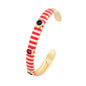 Fashionable Multicolor Gold Plated Gemstone Charm Bangle,Fine Colorful Enamel Open Adjustable Bracelet Jewelry Supply  Q35