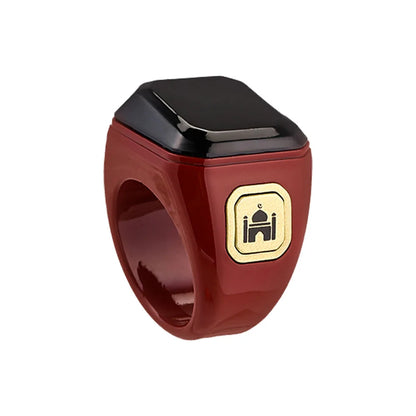 2026 Qibla Smart Zikr Ring Praise Tasbih Tally Electronic Digital Counter for Muslims 5Prayer Time Vibration Reminder Waterproof