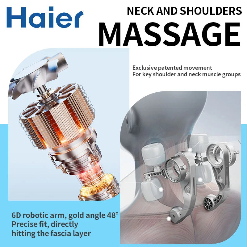 Haier Cervical Neck Massager Muscle Shoulder Back 3 Gears 6D Mechanical Hand Electric Massage Machine Shawl Relaxing Device Tool