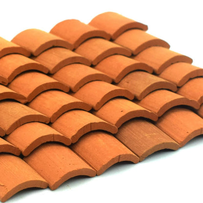 70pcs Mini Roof Tiles Miniature Simulated Roof Tiles Models Pottery Clay Roof Tiles DIY Miniature House Props 1.7x1.6cm