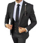 Solid Men's 3 Piece Suit Slim Fit Men Tuxedo Suit Party Wedding Prom Business One Button Peak Lapel Blazer Jacket Vest Pants Set