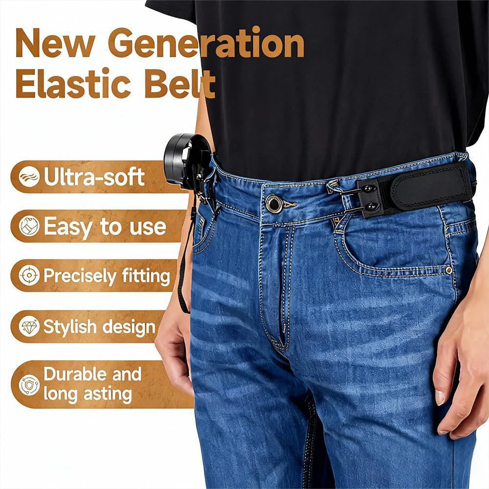 Fashion Ultra-soft No Buckle Elastic Belts Men's Stylish Comfortable Belt Loop Buckle-Free Belt Unisex Jeans Pants Belt for Men