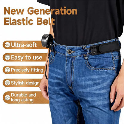 Fashion Ultra-soft No Buckle Elastic Belts Men's Stylish Comfortable Belt Loop Buckle-Free Belt Unisex Jeans Pants Belt for Men