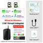 2 in 1 AI Box Mini Adapter Wired to Wireless Carplay&Android Auto Compatible with 99% of Cars Plug and Play WiFi Smart Dongle