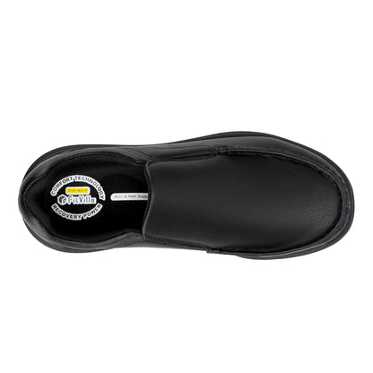 Fitville Men'S Slip-On Shoes Wide Width Leather Casual Shoes Lightweight For Swollen Feet With Arch Support Pain Relief