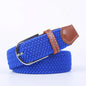 Unisex Elastic Fabric Woven Casual Women Belt Pin Buckle Expandable Braided Stretch Canvas Stylish Leisure Belts for Men