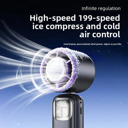 199 High Speed Handheld Fan 3000MAH Cooling Ice Cooler Rechargeable USB Brushless Motor  Jet Fan for Outdoor Travel Office