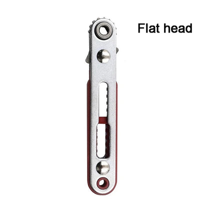 Two Way Ratchet Screwdriver Multifunctional Bidirectional Forward and Reverse Ratchet Screwdriver Elbow Flat Cross Slotted Tool