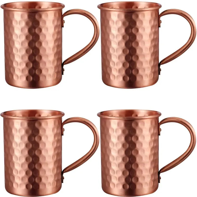 100% Copper Moscow Mule Mug 1/2/3/4PCS Durable Coppery Beer Mugs Coffee Mug Milk Cup Pure Copper Bar Cup Drinkware