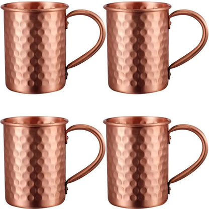 100% Copper Moscow Mule Mug 1/2/3/4PCS Durable Coppery Beer Mugs Coffee Mug Milk Cup Pure Copper Bar Cup Drinkware