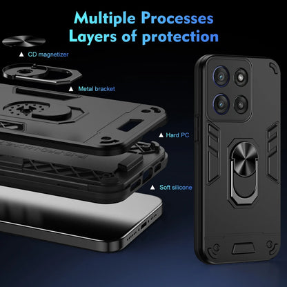 For Motorola Moto G56 5G Case Shockproof Armor Magnetic Holder Ring Case For Moto G56 G 56 MotoG56 Camera Lens Protect Cover