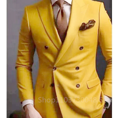 Smart Casual Wedding Men's Suits Slim Fit Tuxedo Blazer Set 2 Piece Formal Business Suit for Groom with Blazer And Pants