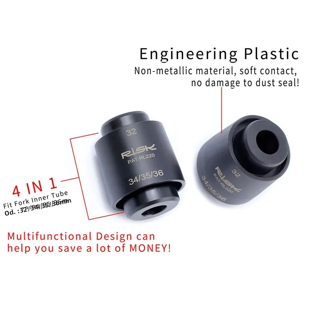 RISK Mountain Bike Suspension Front Fork Dust Seal Oil Sponge Ring 32 34 mm 35mm 36mm MTB Bicycle Fork Inner Tube Dust Seal Tool