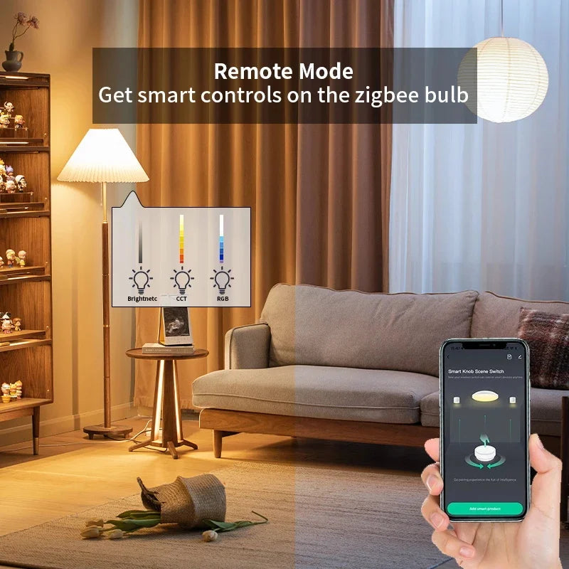 ZigBee Button Scene Switch Intelligent Linkage Smart Switch Battery Powered Automation Zigbee Device Tuya Smart Life APP Control