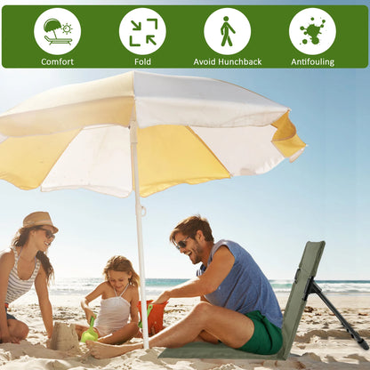 Outdoor Camping Folding Chair Portable Foldable Camping Chair Lazy Chair Backrest Cushion For Fishing Barbecues Beach Picnic