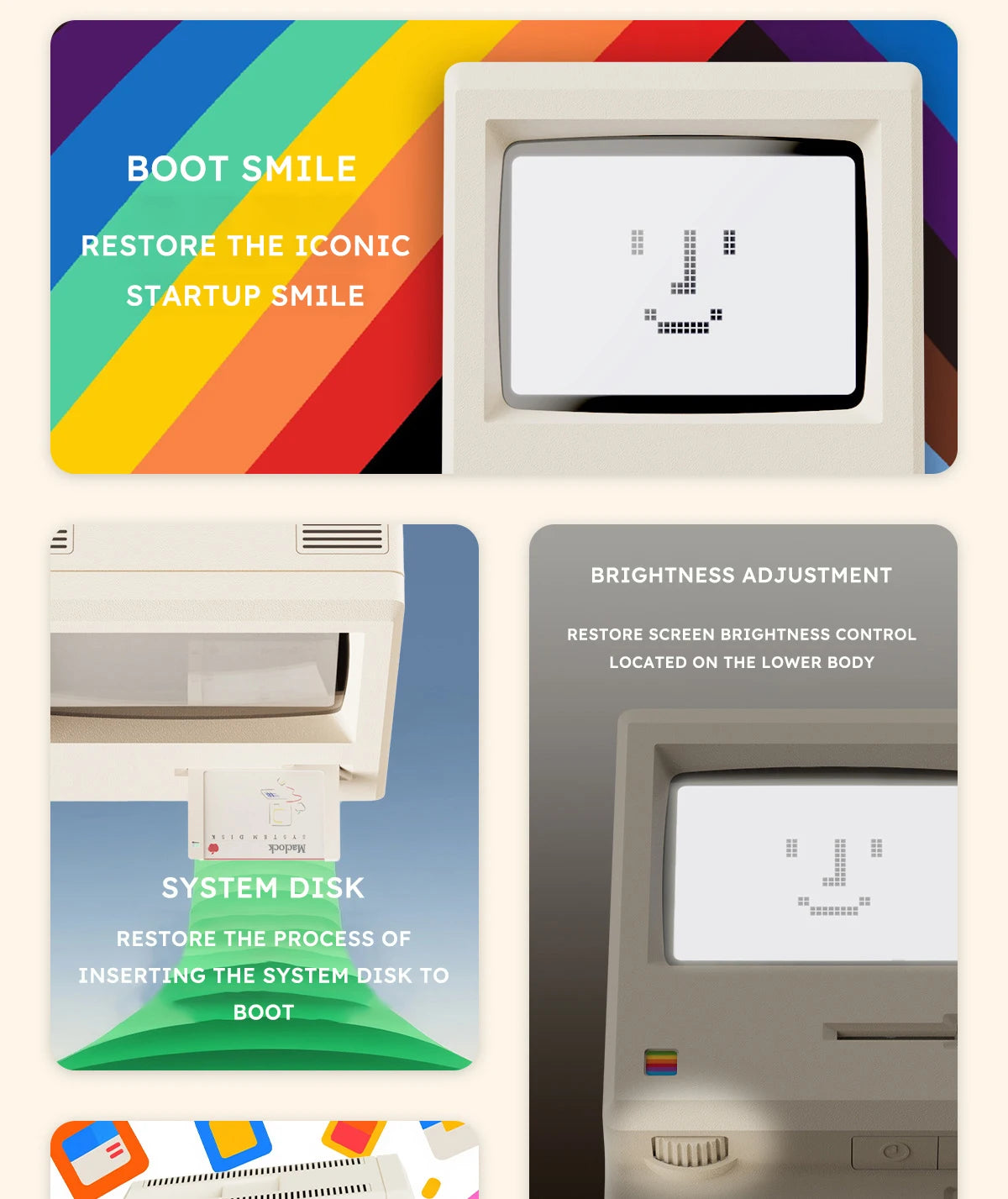 Budzik w stylu Retro Macintosh Klasyczna ozdoba na biurko z cyfrowym zegarem