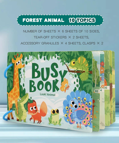 Busy Book for Kids Quiet Book Sticker Montessori Early Educational Toy Toddlers Matching Puzzles Game Baby Learning Toys Gifts