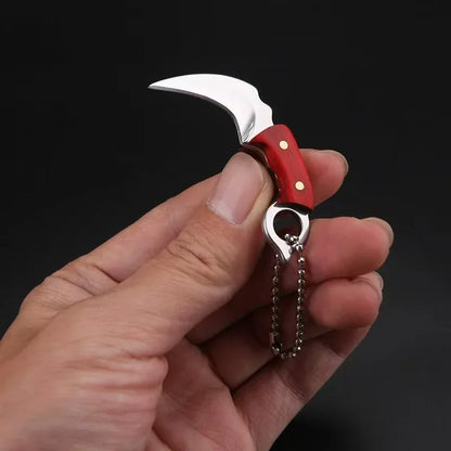 New Mini Wood Handle Keychain Pocket Knife Stainless Steel Camping Small Mini Portable Knife Peeler Fixed Blade Multi EDC Tool