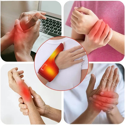Electric Heating Massage Wrist Vibration Brace Hot Compress Warmer Massager Wrist Support Pad Relief Tendonitis Relax Brace