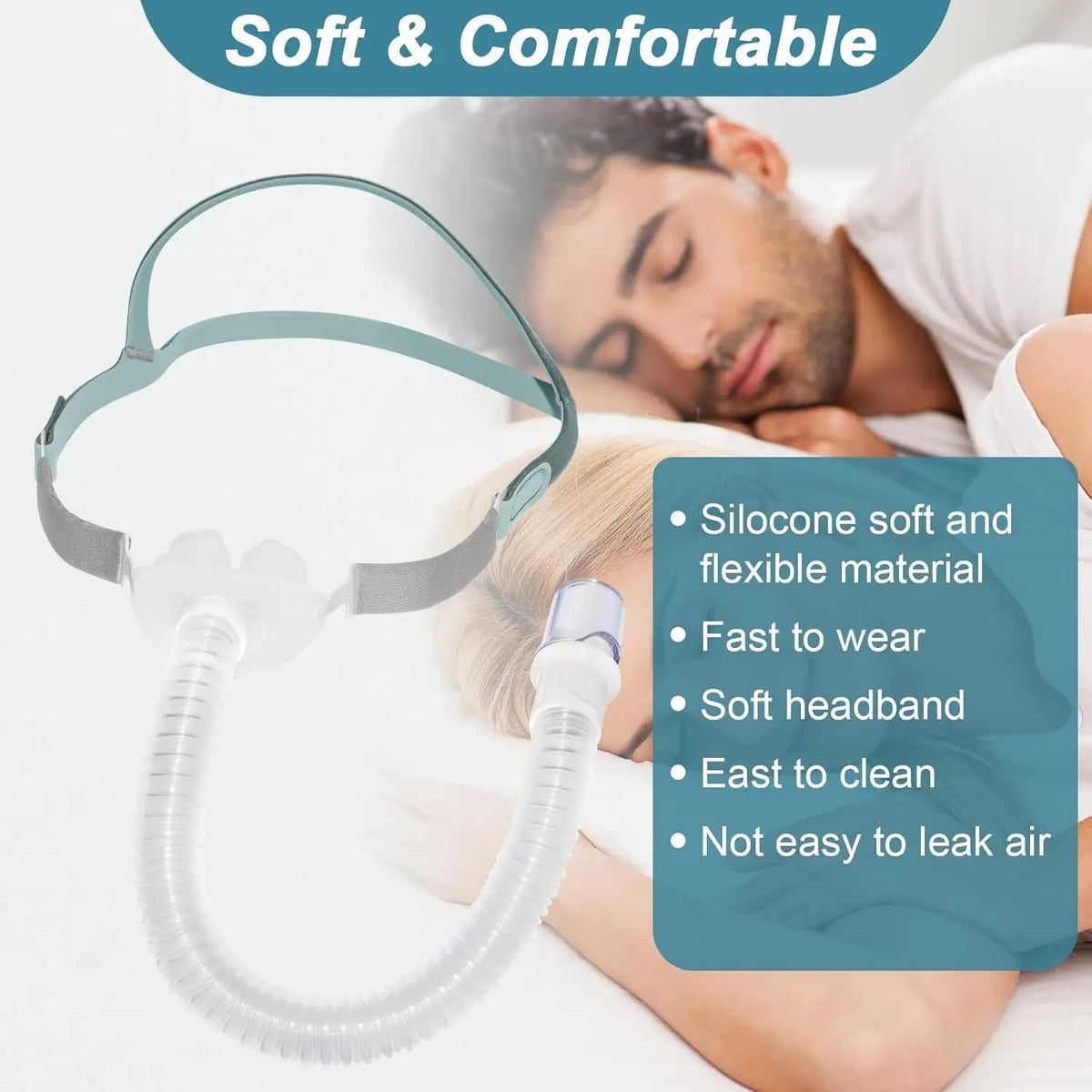 FHC P40 CPAP Nasal Pillow Mask 3-in-1 S/M/L Silicone Cushions for CPAP/BIPAP Device Snoring & Apnea Therapy Sleep Aid