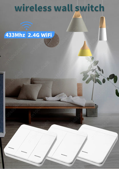 Tuya WiFi Smart Switch RF 433Mhz Wireless Switch 86 Wall Panel Mini Relay Module Smart Home Gadgets Voice for Alice Alexa Google