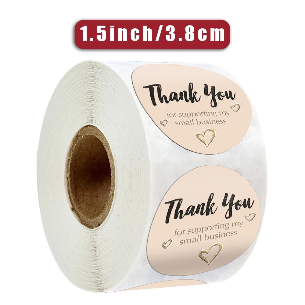 500pcs 1.5 Inch "Thank You For Your Order" Kraft Paper Sticker  Envelope Seal Label For DIY Biscuit / Candy Packaging Sticker