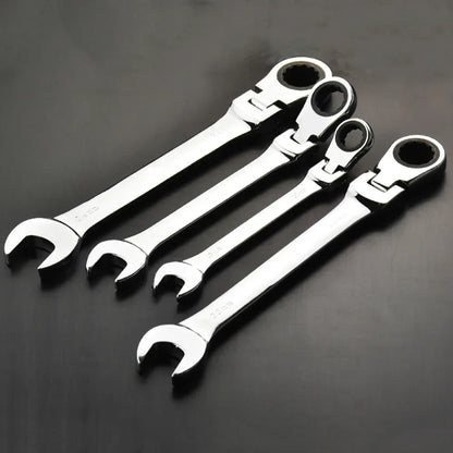 Flex-Head Ratcheting Combination Wrench Set SAE 1/4''-13/16'' Premium 72-Teeth Gear Chrome Organizer Auto Repair Tool