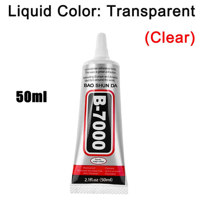 Klej kontaktowy B-7000 przezroczysty 15ml/50ml/110ml do telefonu T-7000 Naprawa Uniwersalny szkło plastik DIY Precyzyjny aplikator