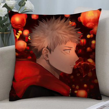 J-Jujutsu Kaisen Ryomen SukunaS Pillow Case Short Plush Pillow Covers Sofa Decor Gift Home Double-sided Printing Cushion Cover