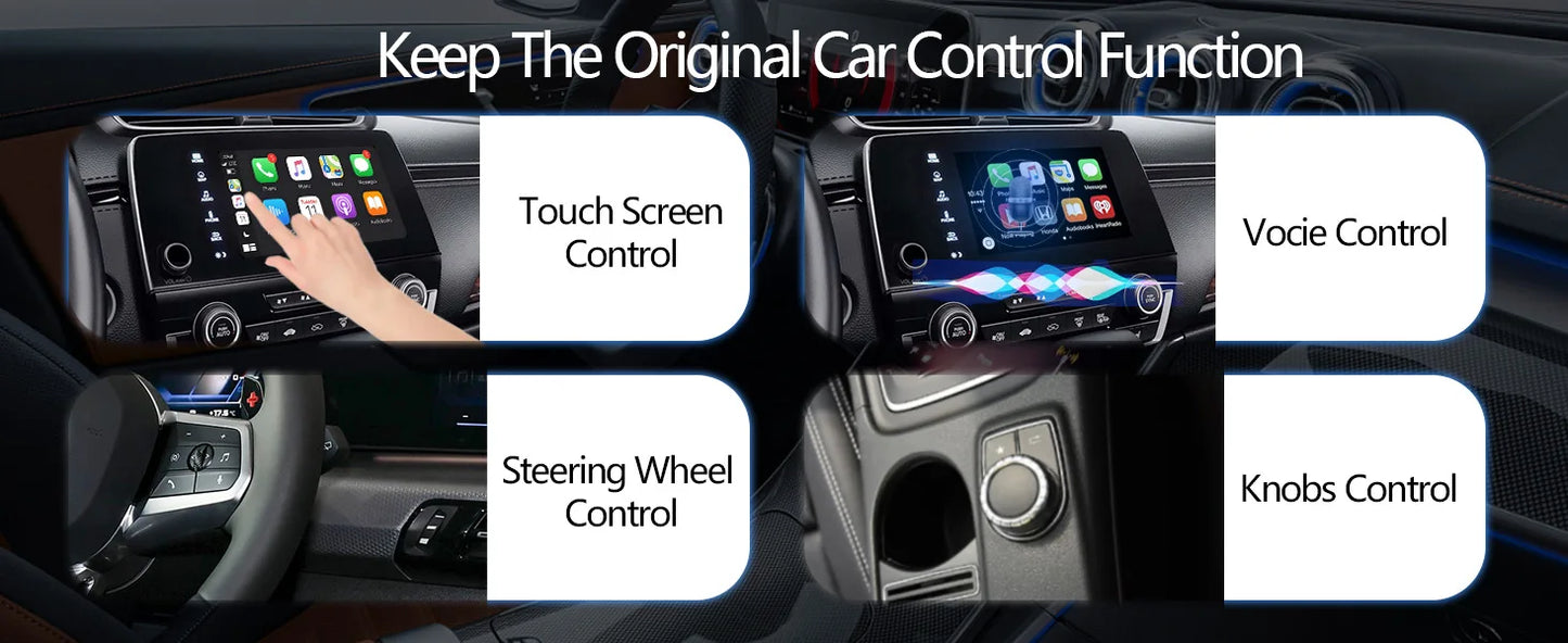 Mini Wireless Carplay Adapter Android Auto AI Smart USB Dongle 2 in 1  WiFi Fast Connect for Benz Chevrolet Ford Honda Toyota