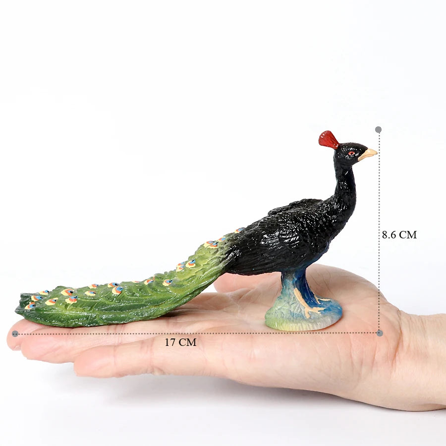 Hand Painted Simulation Bird Model Figures Toucan Peacock Owl Flamingo, Early Cognition Toy Cake Decoration For Children