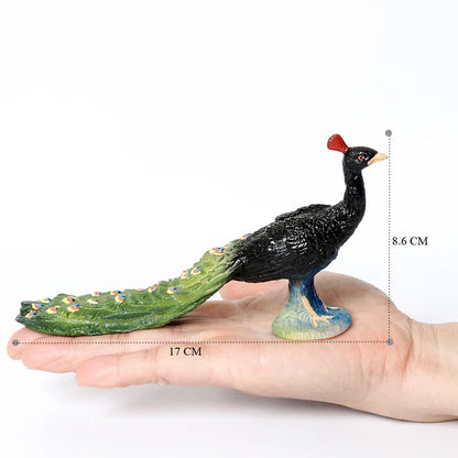 Hand Painted Simulation Bird Model Figures Toucan Peacock Owl Flamingo, Early Cognition Toy Cake Decoration For Children