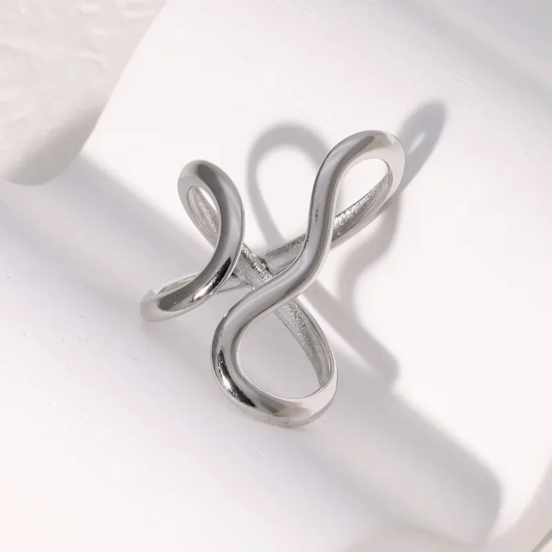 Stainless Steel Gold Color Rings for Women Men 2024 Colorfast Popular Party Personalized Exaggerated Charms Jewelry Gifts