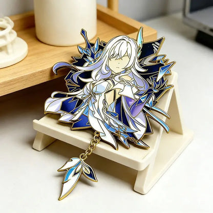 Genshin Impact Hard Enamel Pin Columbina Flins Odette Anastasya Badges Lapel Pin Cartoon Anime Brooches Backpack Decoration