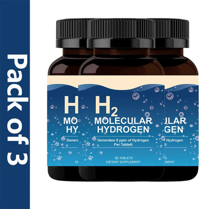 H2 Molecular Hydrogen - Supports Healthy Aging, Cellular Energy & Brain Health - with Elemental Magnesium - GMO-Free, 60 Tablets
