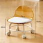 New Transparent Small Stool Universal Wheel Simple Low Chair Multifunctional Noiseless Backrest Seat Household