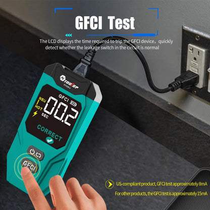 TOOLTOP ET32 Digital Circuit Breaker Finder Neutral/Live Wiring Detect GFCI Outlet Tester US/EU/UK Socket Voltage Measurement