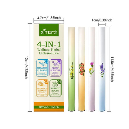Natural Energy Boost Clear Breathing Herbal Diffuser Mullein Thyme Tea Enhances Energy Promotes Sleep Health Cleanses Lungs 4pcs