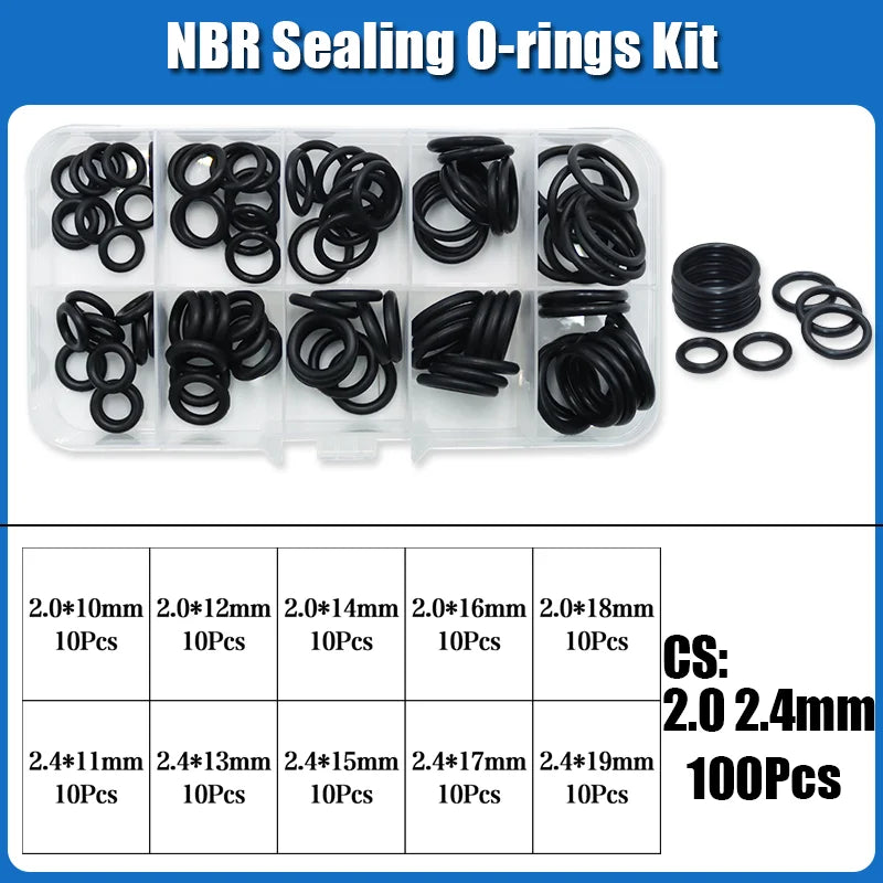 O Ring NBR Seal Washer Plumbing Gasket Thickness 1/1.5/2.0/2.4/3.1/4.0 Nitrile Butadiene Rubber Spacer Oil Resistance Oring Kit