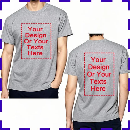 Custom Unisex Tshirt Add Your Own Message Cotton O Neck Top Tees Bigger Size Gift Custom Unisex Personalized Tshirts  4XL 5XL