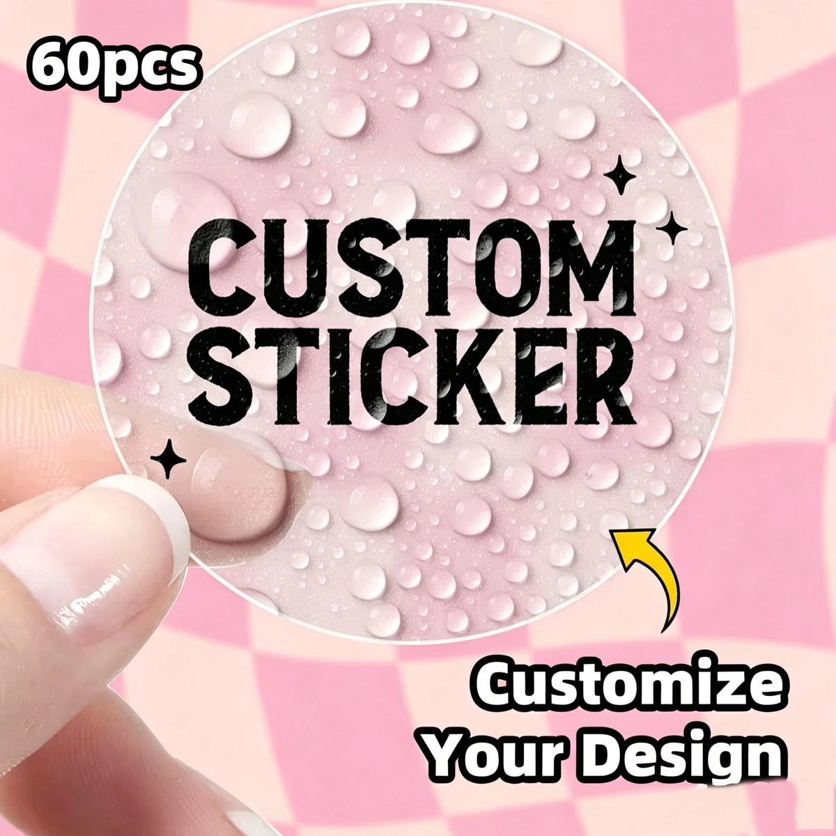 1-120Pcs Round Custom Stickers, Personalized Text Image Labels for Favor Pouches, Cookie Packaging & Party Invite Seals