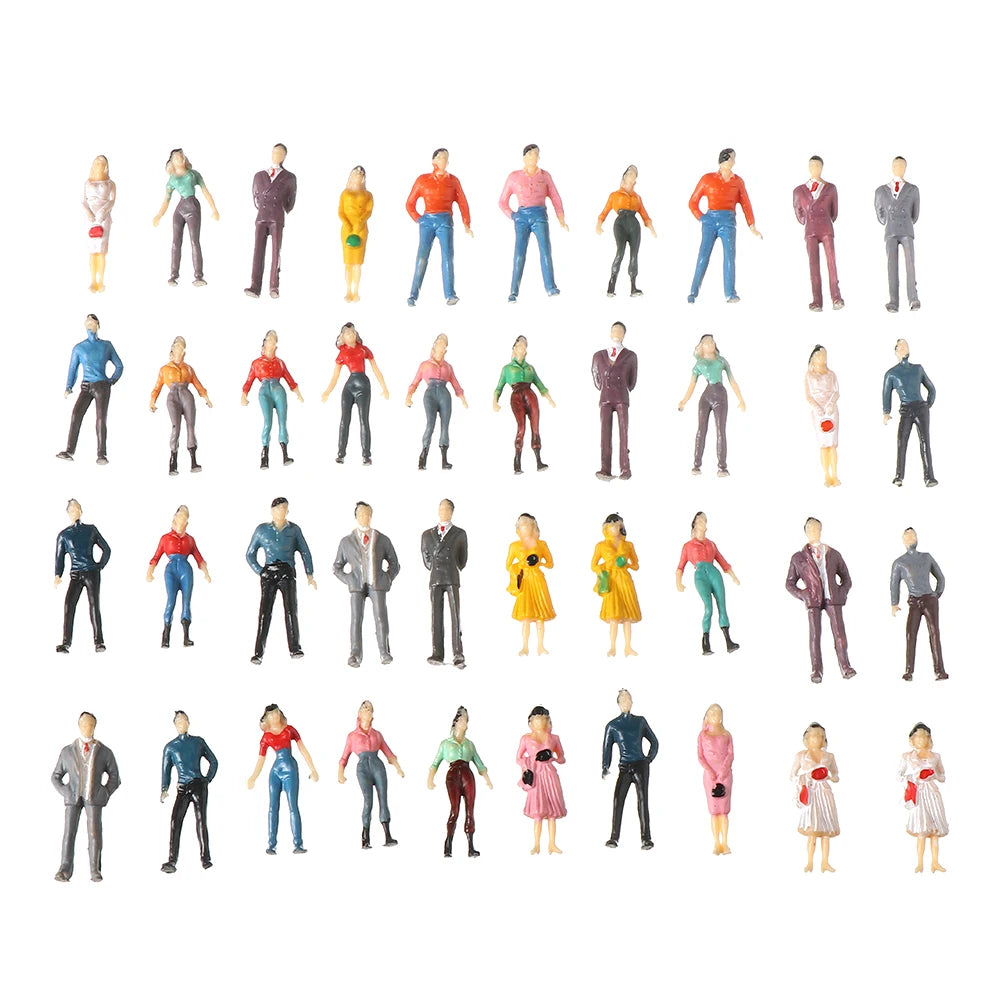 100Pcs/Bag 1:100/1:150/1:75/1:50 Scale Plastic People Figures Model Building Passengers DIY Character Mixed Color Pose Kids Toys
