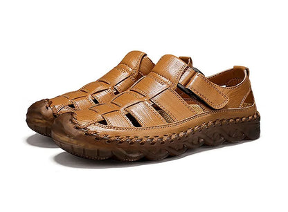 Large Size Summer New Men's Beach Sandals Outdoor Casual Leather Bag Head Wear-resistant Breathable Men's Shoes