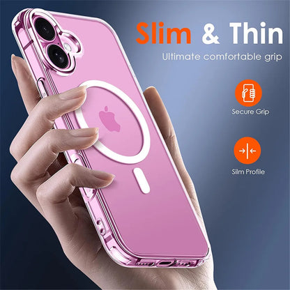 Luxury Magnetic Wireless Charge For Magsafe Case for iPhone 17 16 15 14 13 12 11 Pro Max Plus Mini Back Cover Transparent  2030