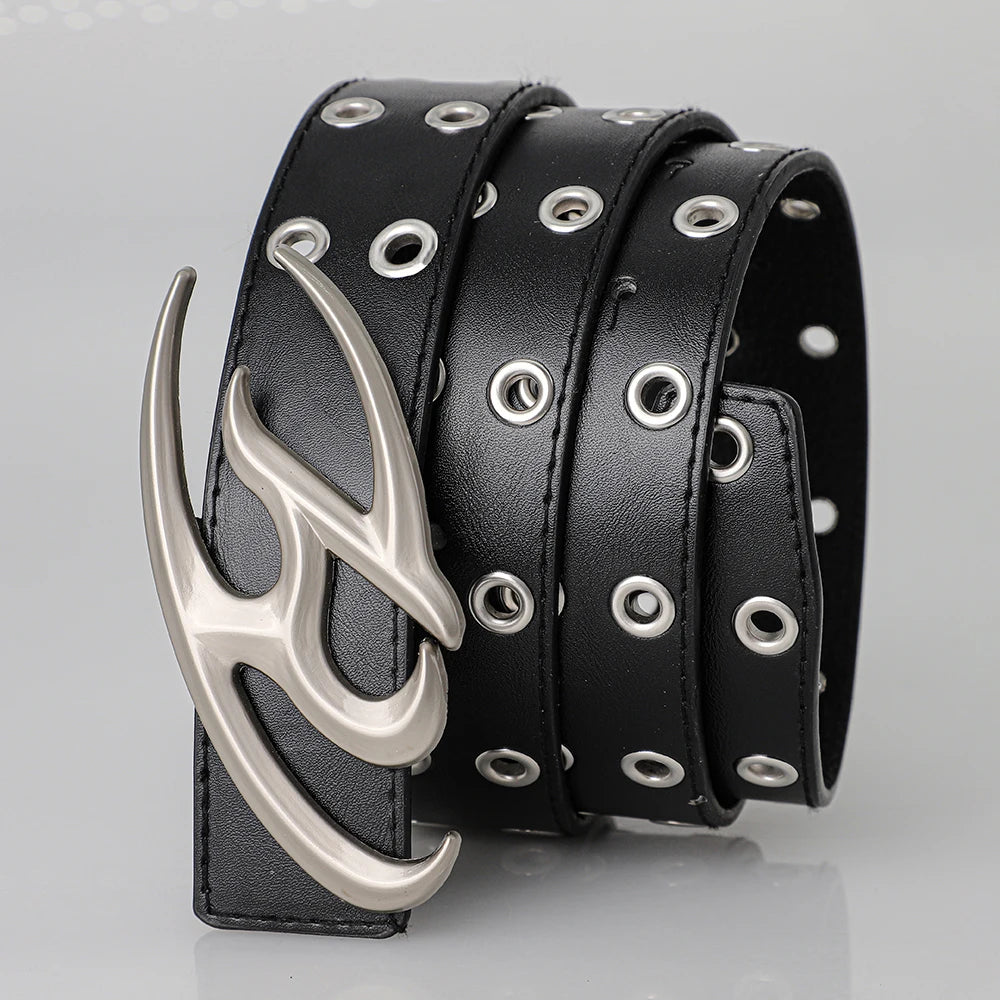 New Stylish Irregular Alloy Buckle Waist Belt, Casual Retro Punk Y2k Belt ，For Men Women Trendy Accessory Belts ，For Ideal Gifts