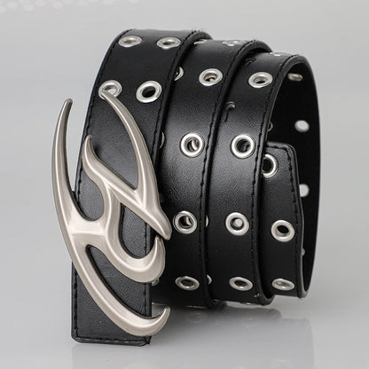 New Stylish Irregular Alloy Buckle Waist Belt, Casual Retro Punk Y2k Belt ，For Men Women Trendy Accessory Belts ，For Ideal Gifts