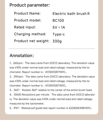 DOCO Electric Shower Brush Foot trimmer Multi functional Back Rubbing Massage Body Rubbing Towel Long handled Back Brushing Tool