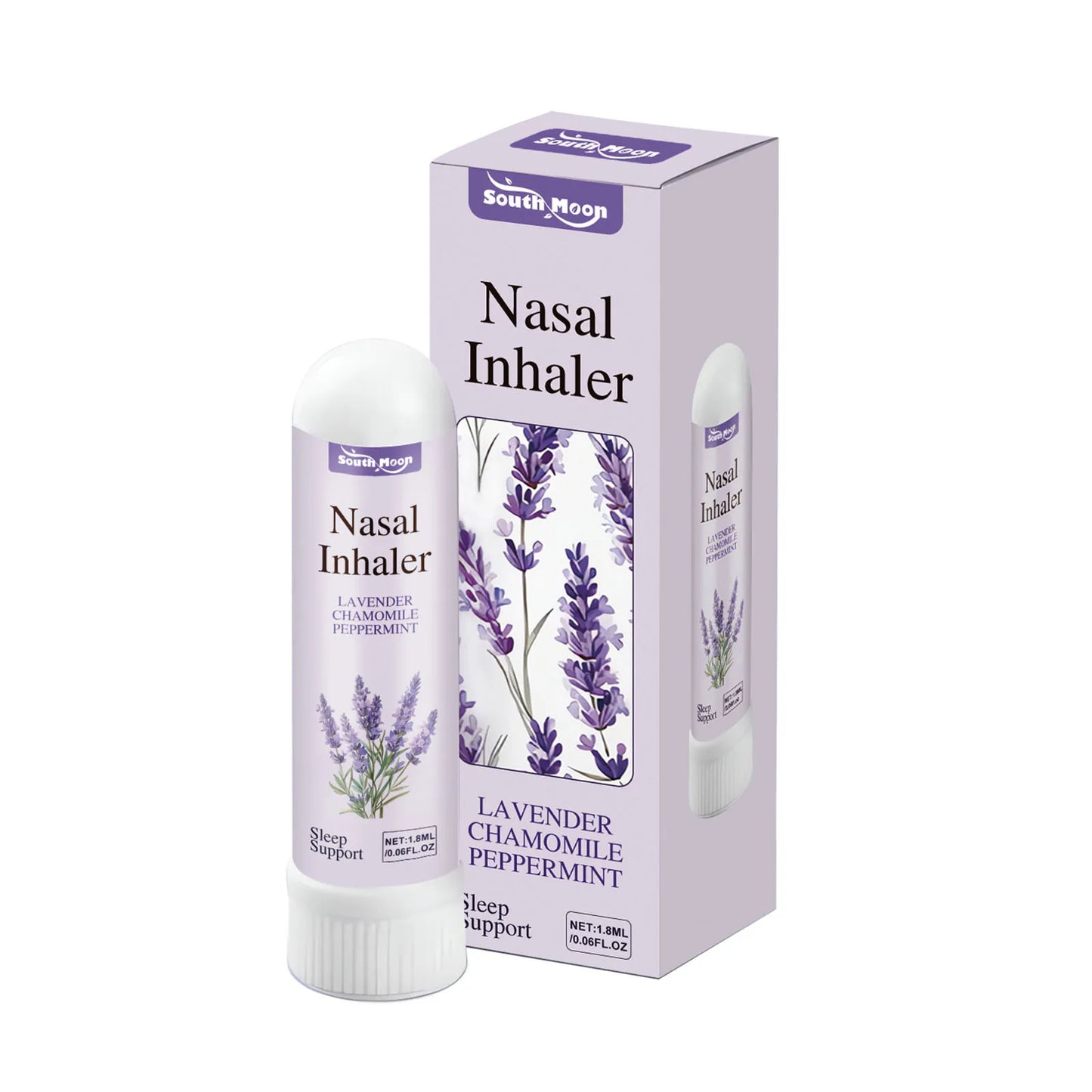 Lavender Chamomile Peppermint Nasal Inhaler Refreshing Breathing Support Sleep Aid Focus Boost Portable Daily Use