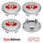 4Pcs 60mm For Car emblem Wheel hub Center Cap Badge covers sticker Decals Styling For Toyota Corolla RAV4 LEVIN Yaris C-HR Camry