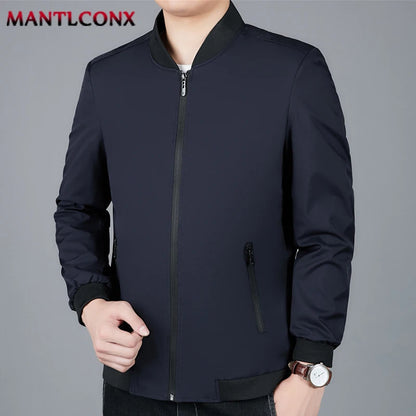 Spring Autumn Men's Jacket Thin Casual Business Jacket Men Office Dress Coat Man Social Jackets for Men Outerwear Black M-XXXL
